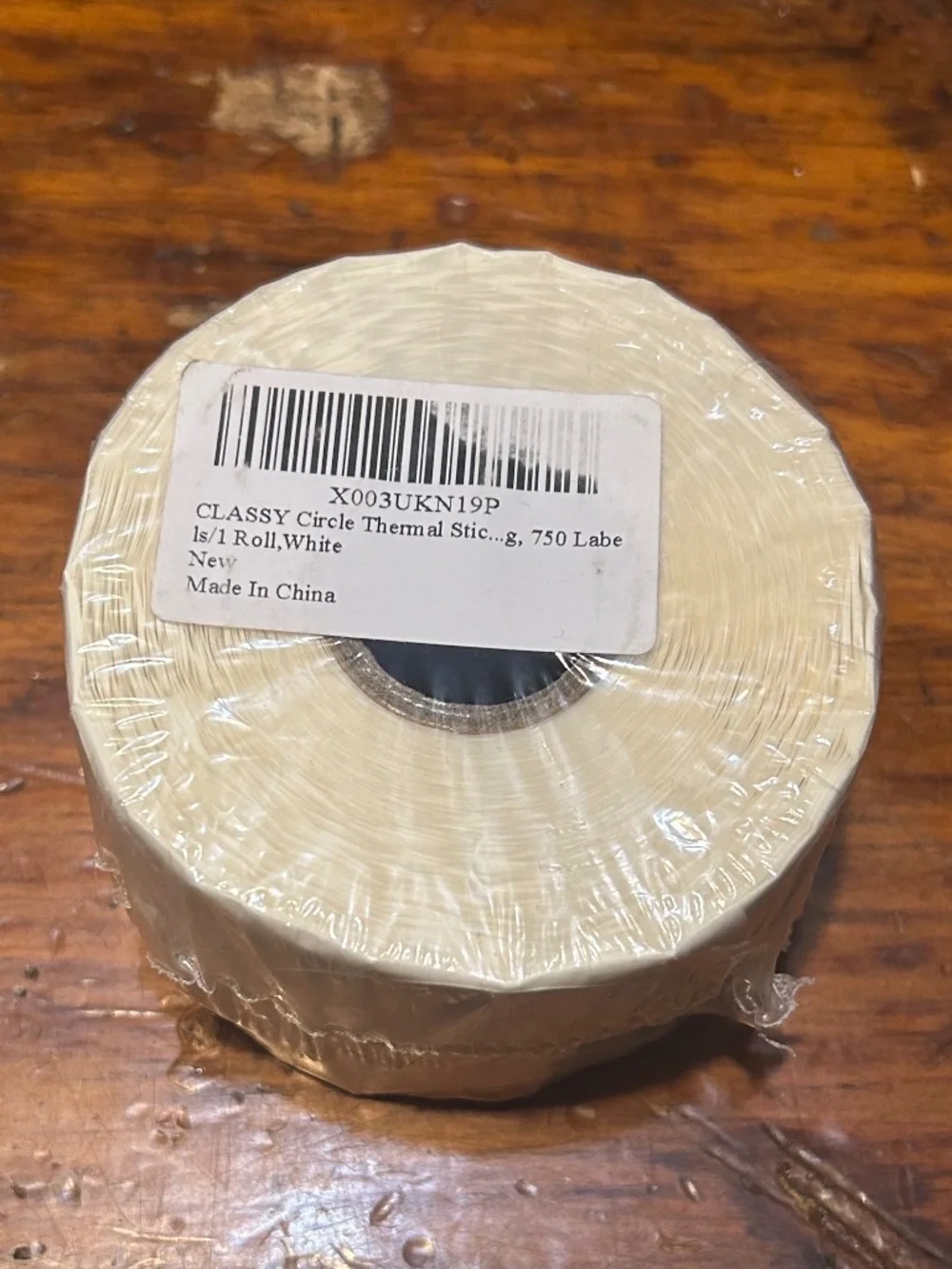 Classy roll of 2” thermal stickers (750) white